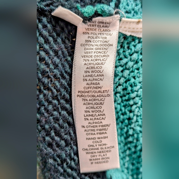 Loft Green Striped Wool Blend Sweater Size Small - Picture 4 of 8